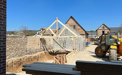 Image d'une construction de charpente